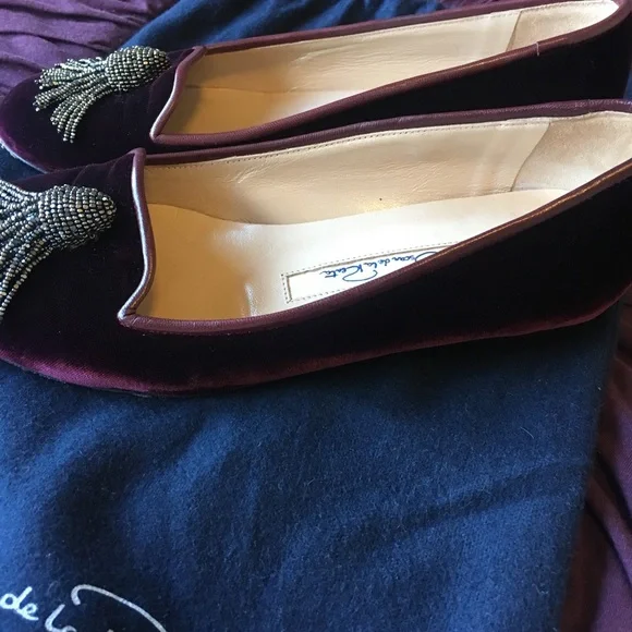 { OSCAR DE LA RENTA } Suede Driver Flat - Picture 3 of 4